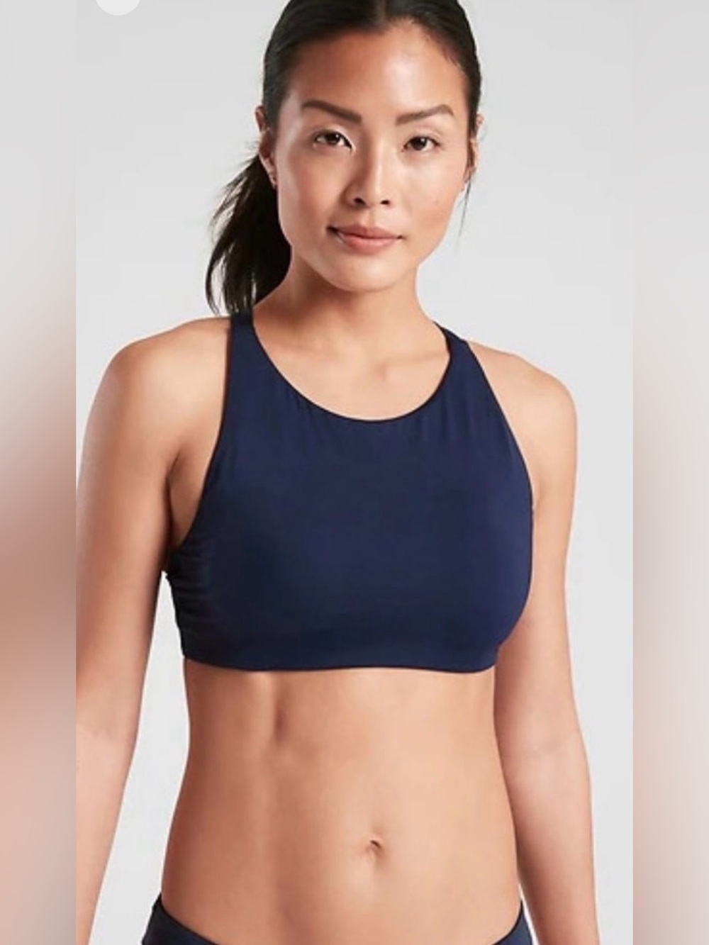 Athleta High Neck Bikini Top Dress Blue